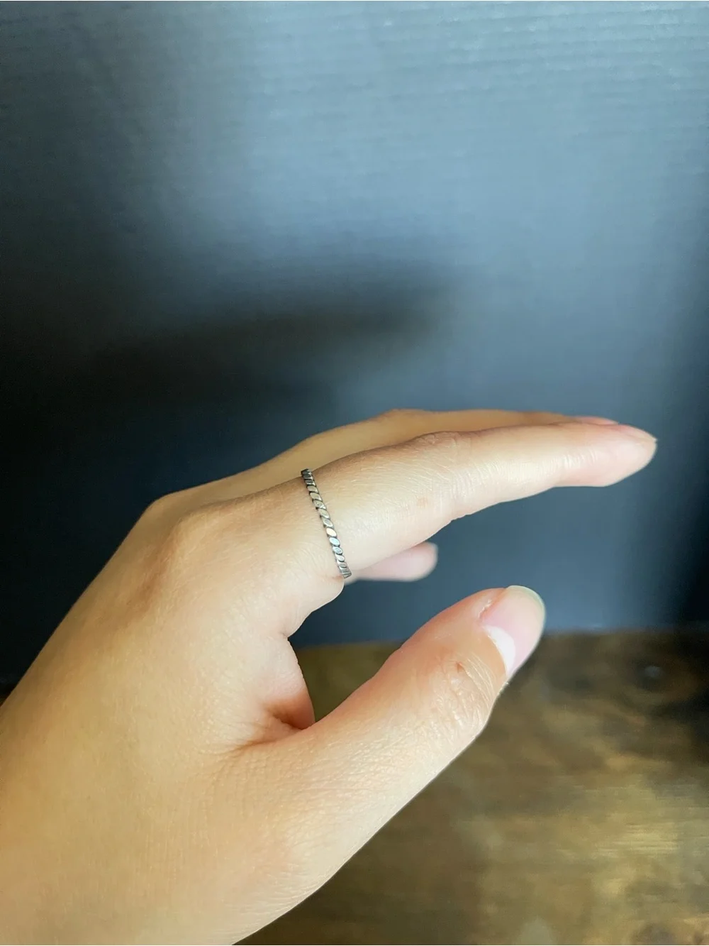 Dainty sterling silver band twisted Cuban ring size 6